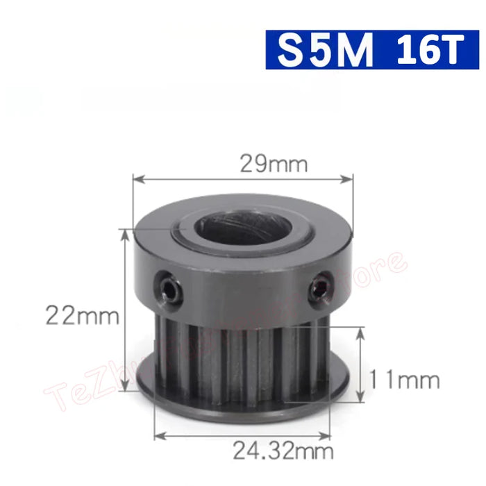 14T-17T S5M Timing Pulley – Hard Anodized Aluminum Synchronous Wheel