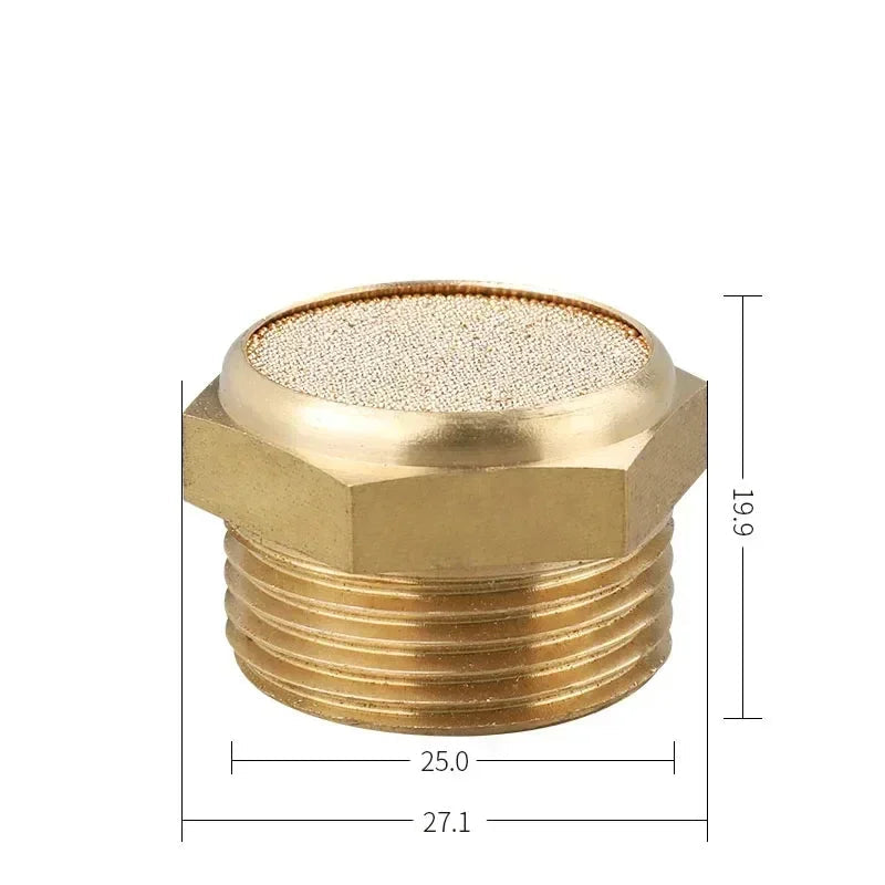 Brass Pneumatic Exhaust Muffler Silencer M5 – G1 (1/8"–1") | BSL Noise Reduction Filter (10–200 PCS)