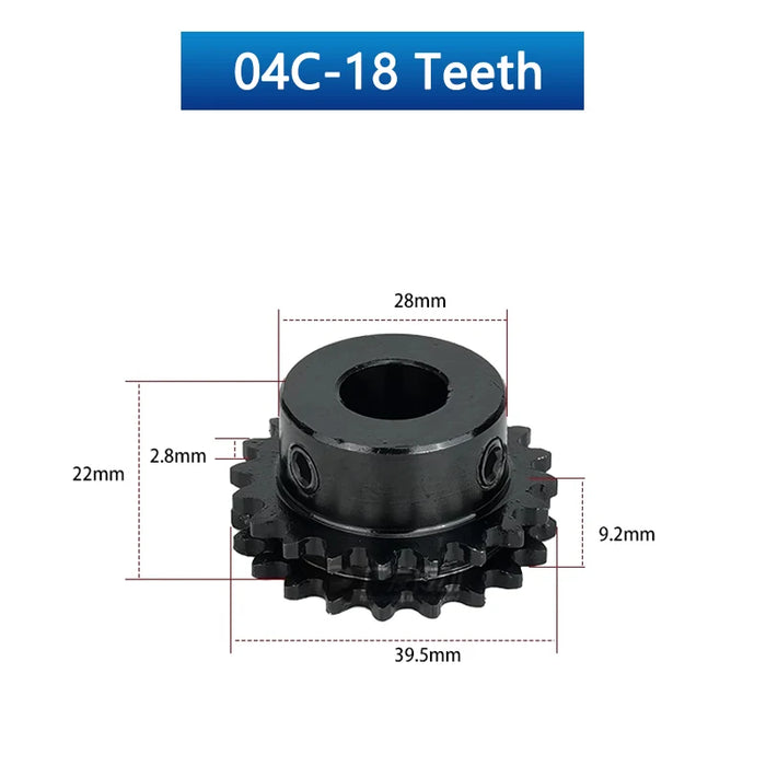 16T-18T 04C 25H Double Row Sprocket for Roller Chain