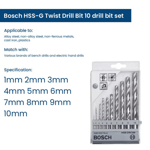 Bosch Professional Juego de brocas hexagonales PointTeQ para metal, 10 piezas 