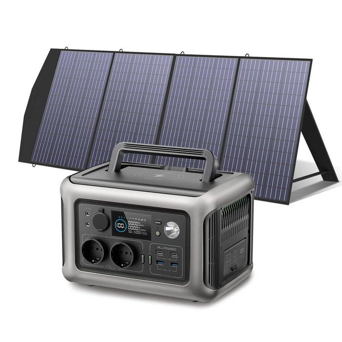 ALLPOWERS R600 Solar Generator with Solar Panel included, 600W 299Wh