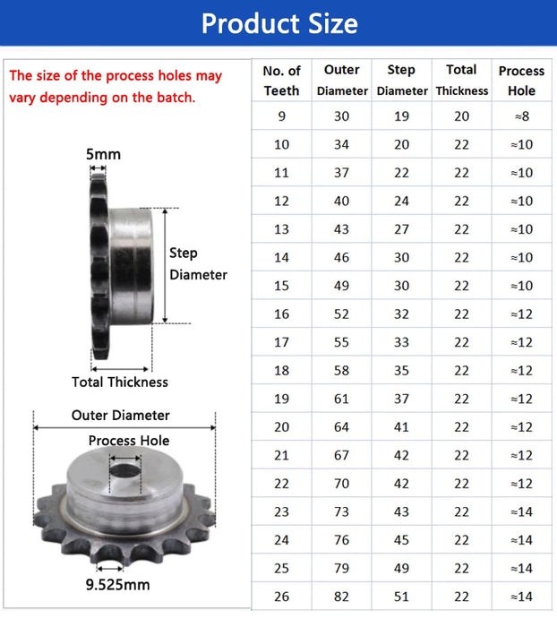 06B 28 Teeth To 50 Teeth Sprocket Wheel Chain Gear Industrial A3