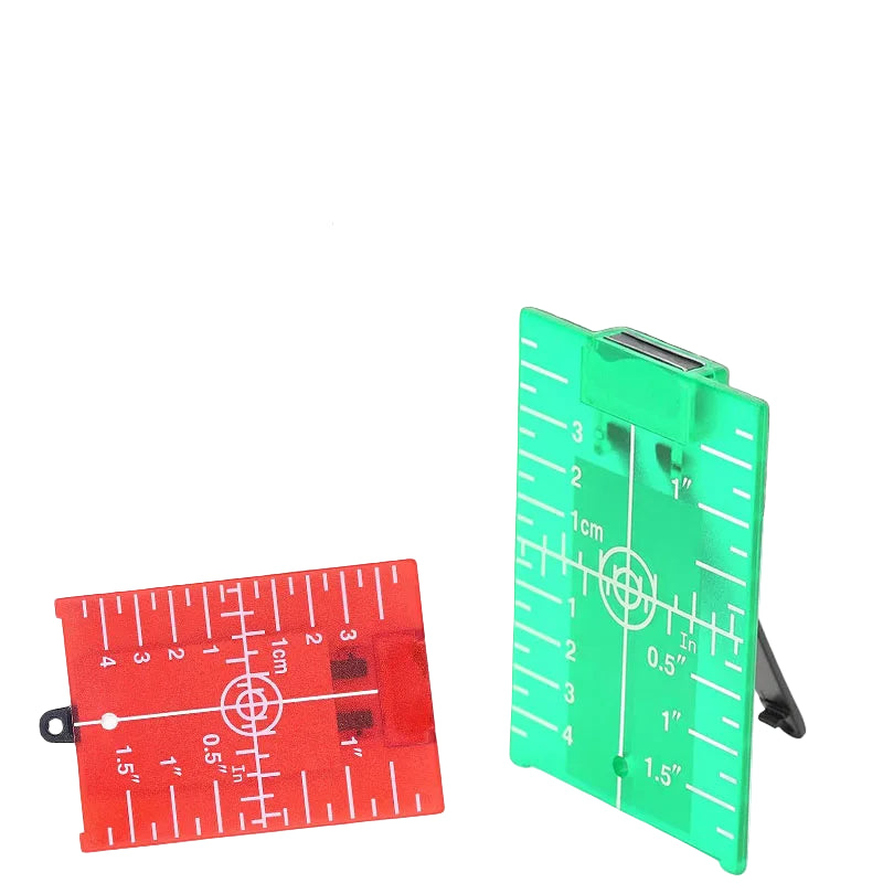 Magnetic laser target plate with stand for green/red laser levels