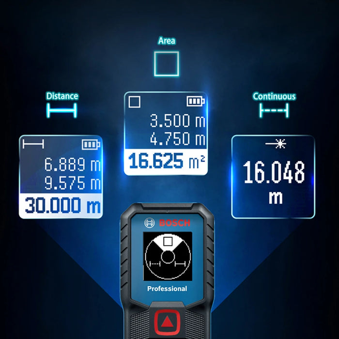 Bosch Laser Rangefinder GLM30-23 (Digital Laser Distance Meter, 30M Range)