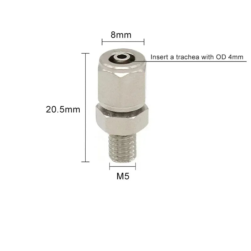 PC Pneumatic Straight Male Thread Push-In Fitting 4–12mm (M5–G1/2")
