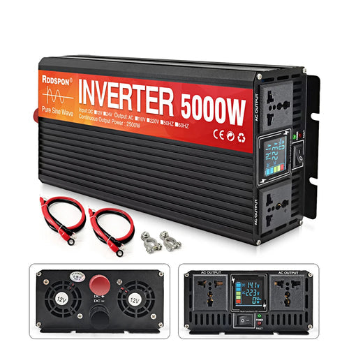 Pure Sine Wave Inverter 3000W 4000W 5000W Double Socket LCD