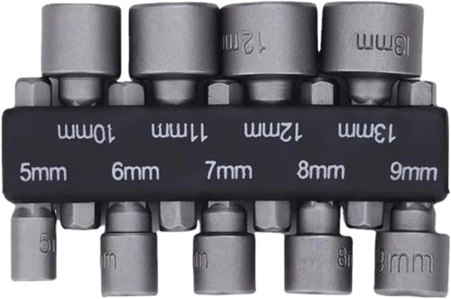 9 unids/set 5mm-13mm casquillos hexagonales boquillas juego de llaves para tuercas