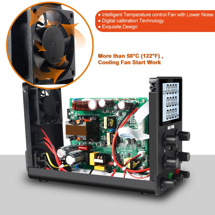 USB DC Regulated Lab Power Supply, Adjustable 30V 10A to 120V 3A