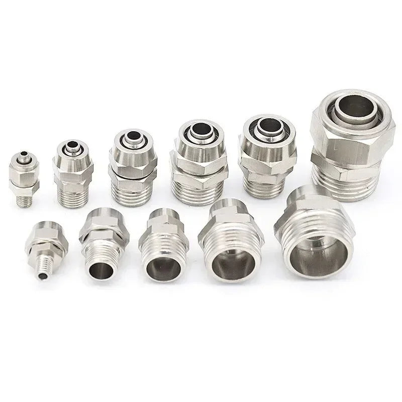 PC Pneumatic Straight Male Thread Push-In Fitting 4–12mm (M5–G1/2")