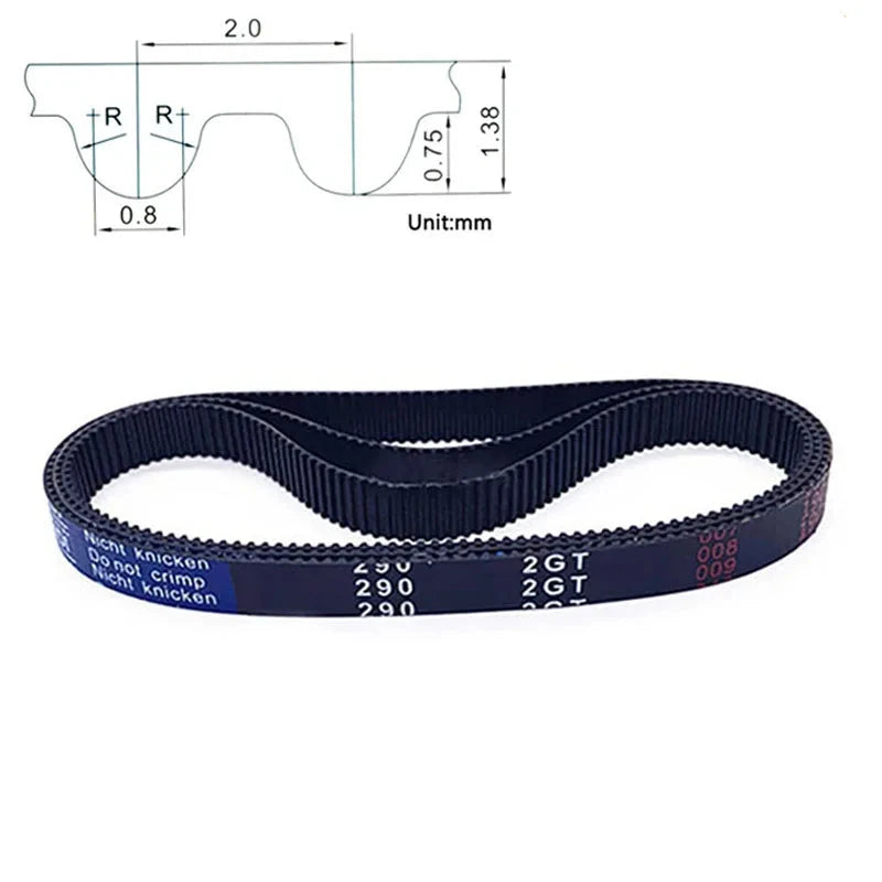 Perímetro de correa síncrona cerrada de goma de la correa de distribución 2GT GT2 