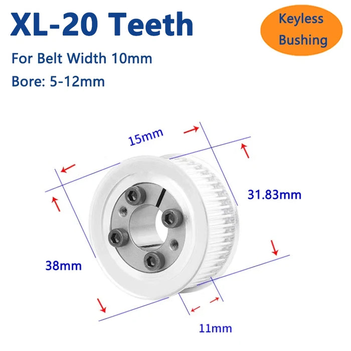 20 Zähne XL-Erweiterungshülse Synchronrad 20T Keyless Bushing 