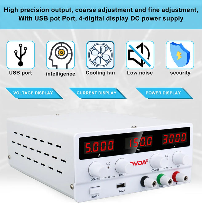 GVDA Adjustable DC Power Supply 30V 10A