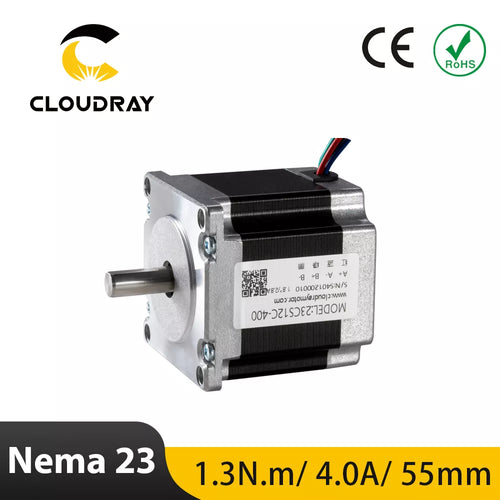 Cloudray Nema 23 Stepper Motor – 1.3N.m, 4.0A, 55mm Length, 8mm Shaft