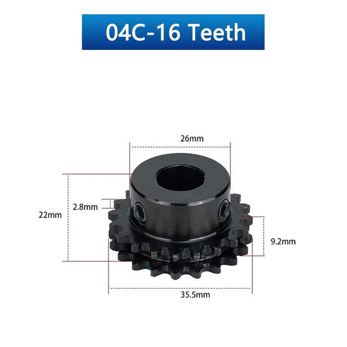 16T-18T 04C 25H Double Row Sprocket for Roller Chain