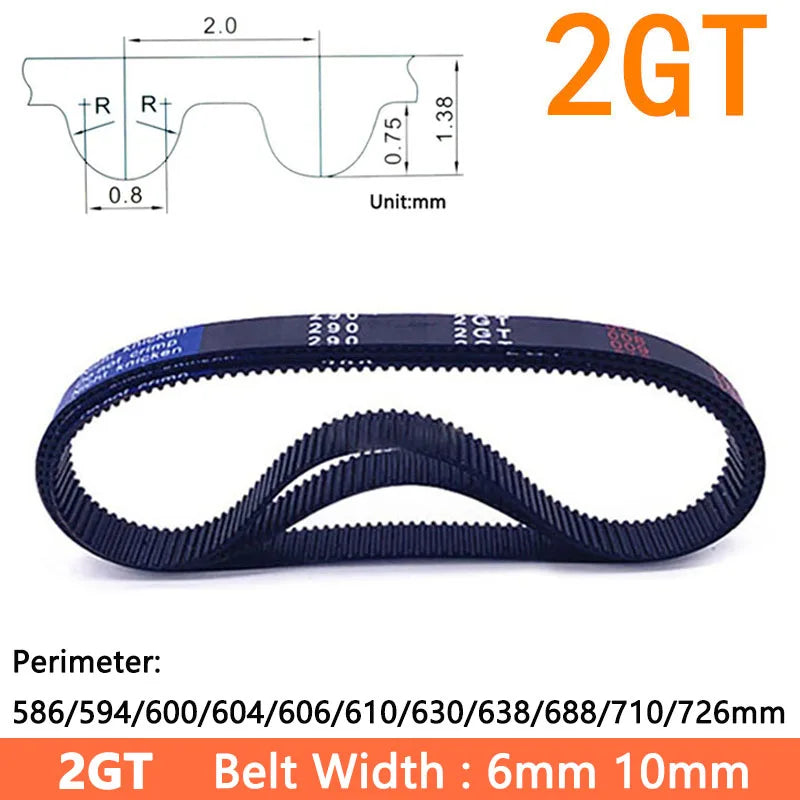 Perímetro de correa de distribución síncrona 2GT GT2 