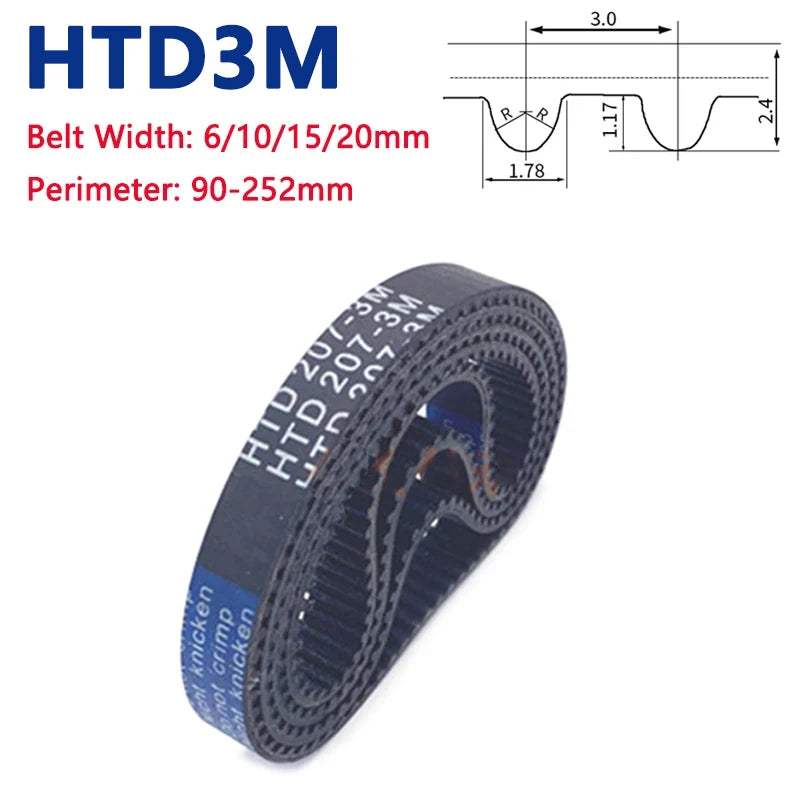HTD3M L90 - 252mm Timing Belt Rubber Closed Loop Synchronous Belt Arc Tooth Drive