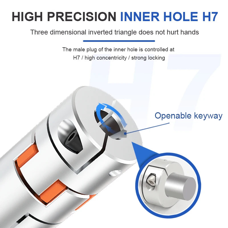 LF-B D105L140 Aluminum Shaft Coupler – Jaw Plum Spider Clamping Type for CNC