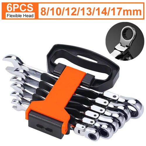 Double Box End Ratcheting Wrench Set,Chrome Vanadium Steel Double Head