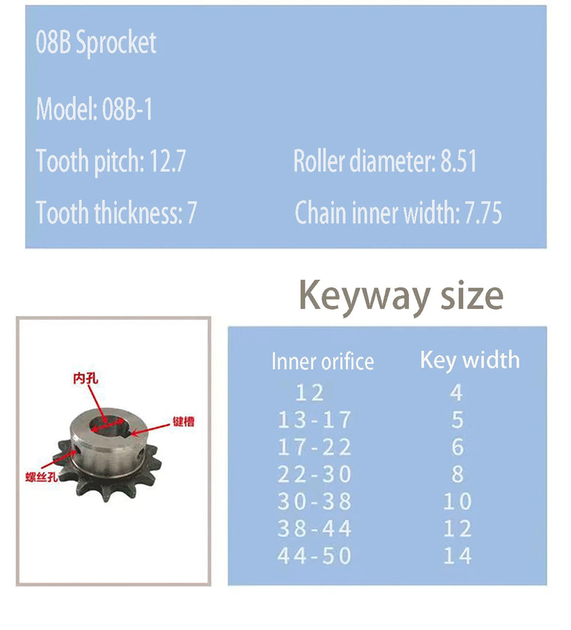 26T 08B Chain Gear - 26 Teeth Precision Industrial Drive Sprocket