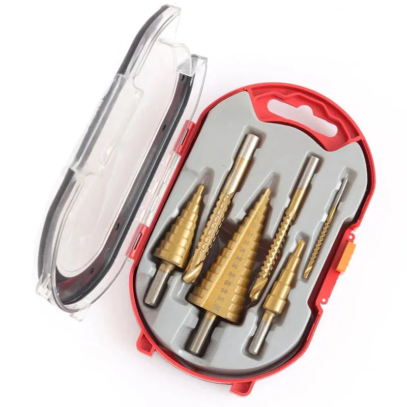 6 uds broca escalonada juego de brocas de sierra cortador de fresado de titanio 4-12