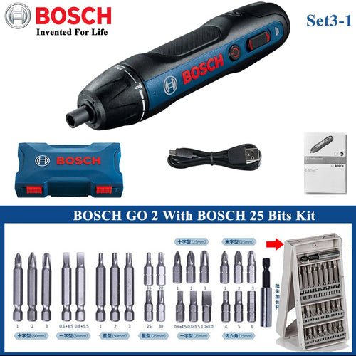 Bosch Go2 Electric Screwdriver Set 3.6V Rechargeable