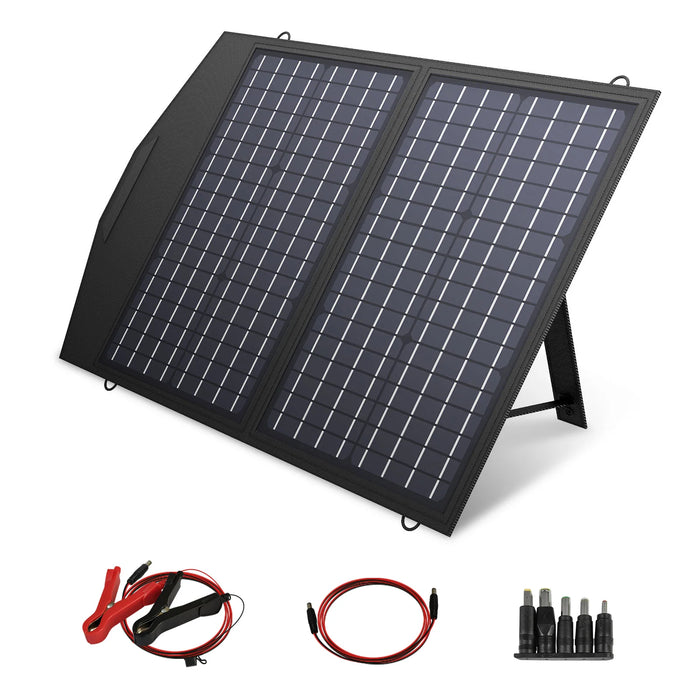 ALLPOWERS 60W Solar Panel Foldable Solar Charger Dual 5V USB 18V DC