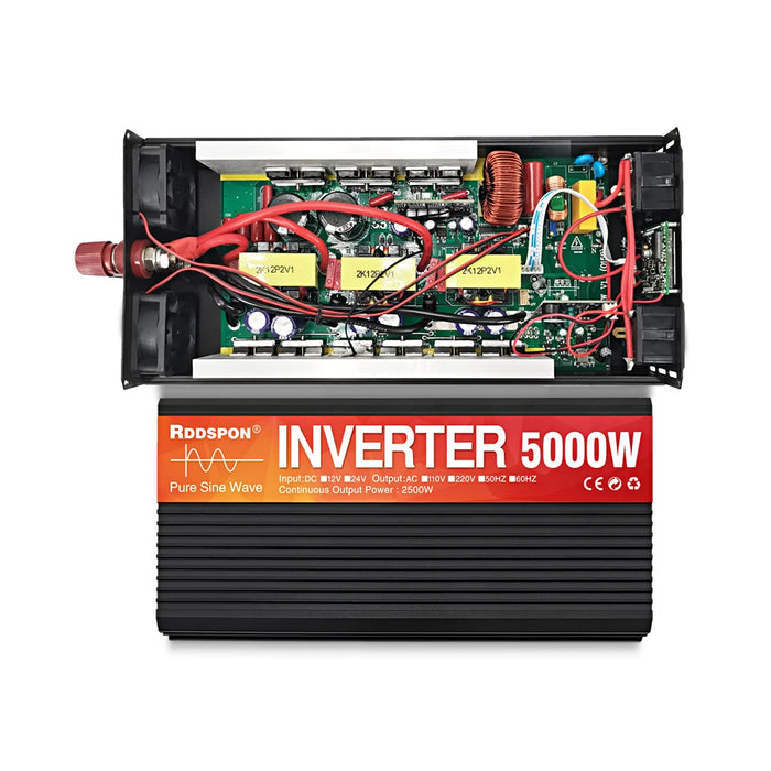 RDDSPON Pure Sine Wave Inverter 3000W 4000W 5000W Double Socket LCD