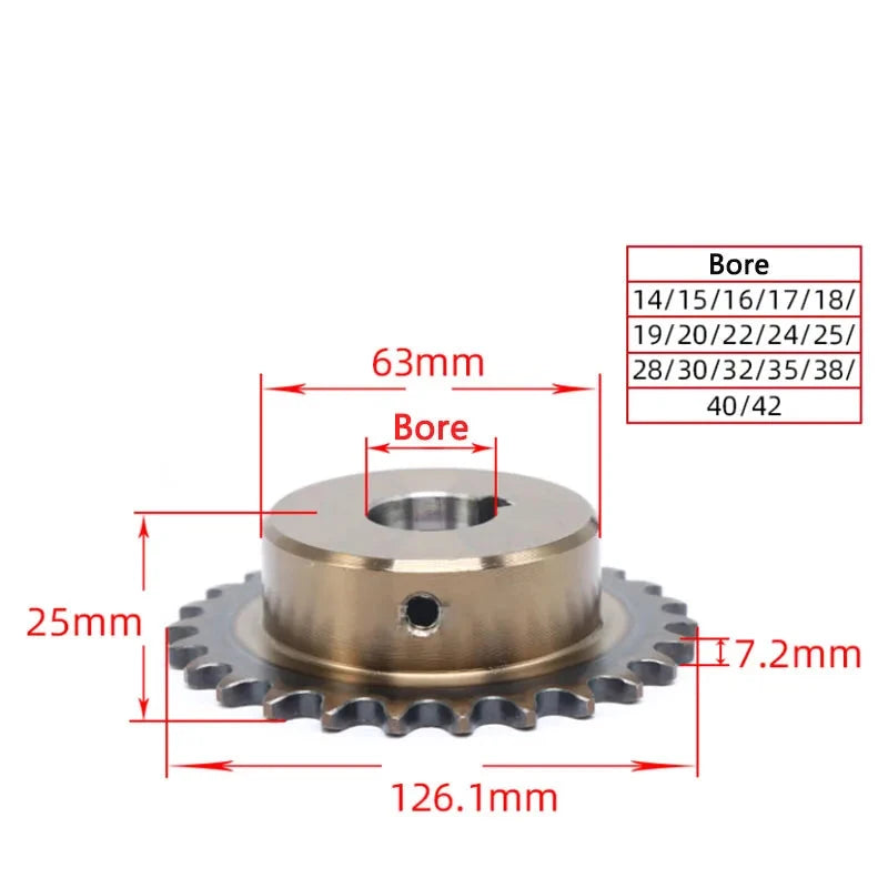 30T 08B Precision Industrial Drive Sprocket – 30 Teeth Steel Gear