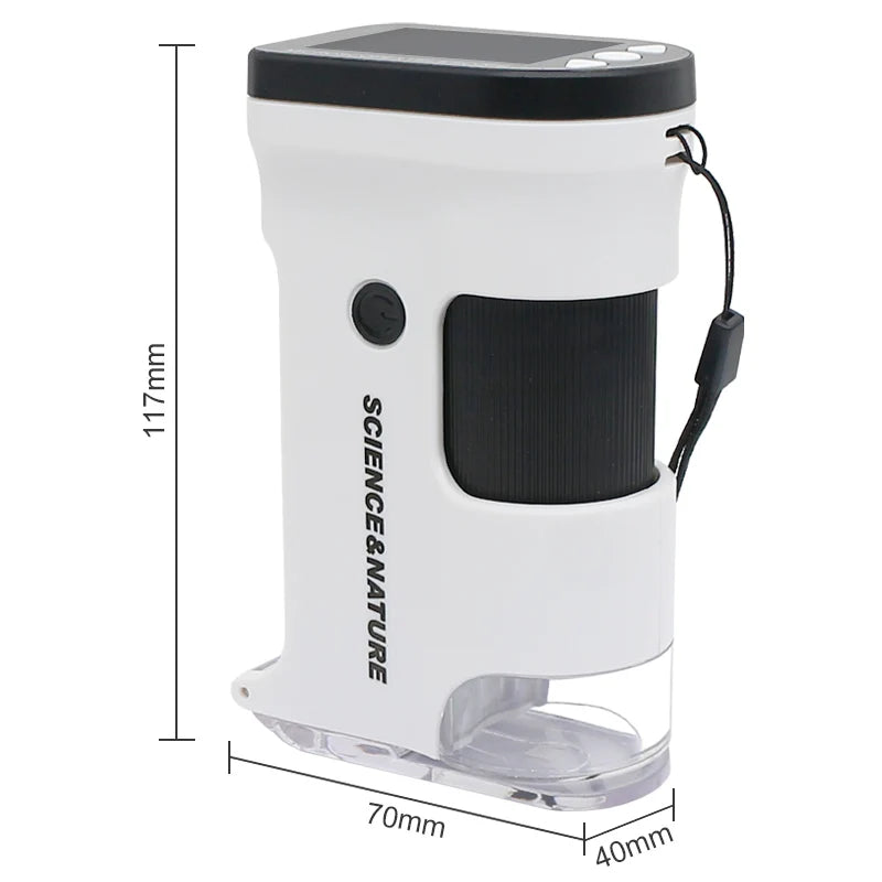 Tragbares Digitalmikroskop – 800-facher Zoom, HD-Bildschirm, tragbares Mini 