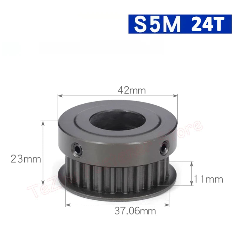 22 24 25 polea de distribución de dientes S5M 22T 24T 25T anodizado duro 