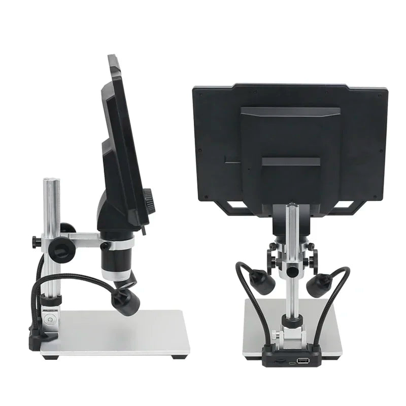 1-1600X Digital Microscope with 9-Inch HD Display for Soldering Repair – LED Dual Light Source Illumination