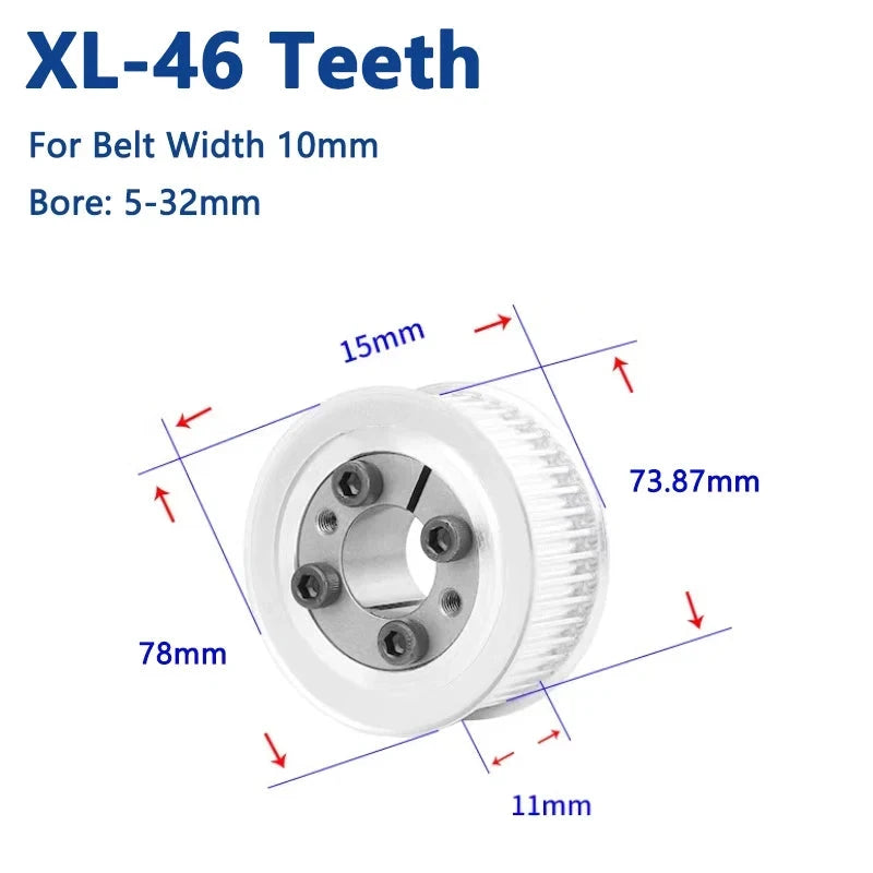 46 dientes XL manga de expansión rueda síncrona 46T buje sin llave 