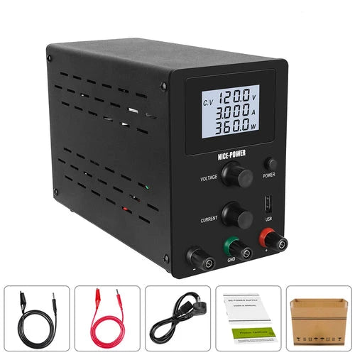 Laboratory DC Power Supply, 120V 3A Adjustable Switching