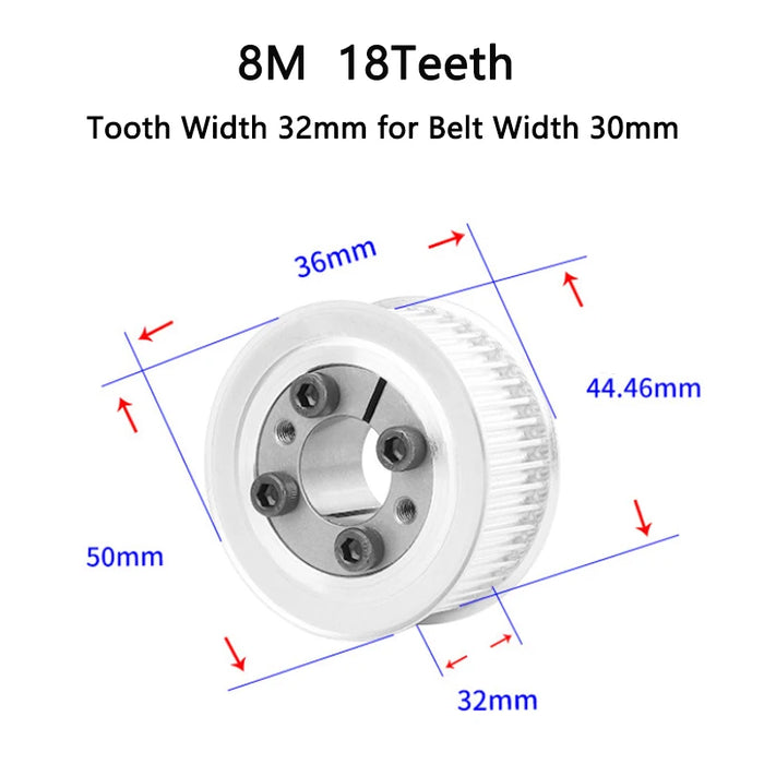 18 Teeth HTD 8M Keyless Timing Pulley with Bushing