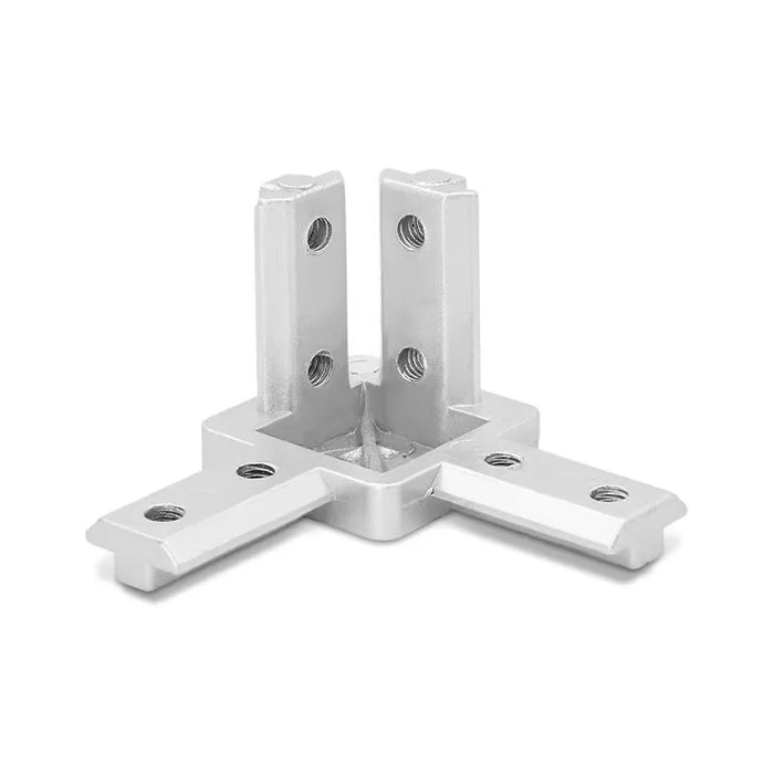 3-Way End Corner Bracket Connector for Modular Aluminum Profile System – Sizes 20x20, 30x30, 40x40