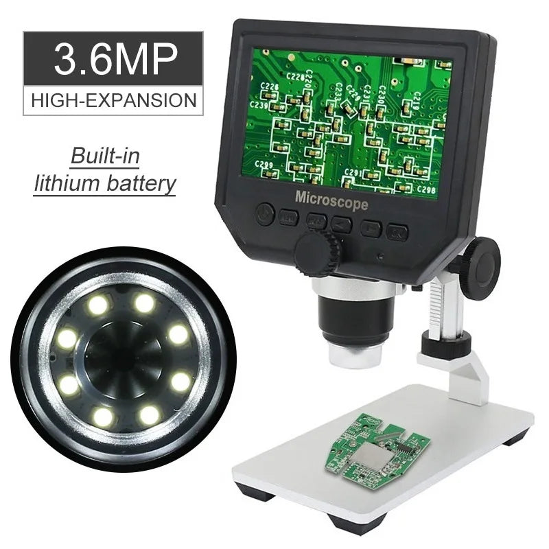 Microscopio digital 600X 4,3 pulgadas de vídeo electrónico portátil 1080P 