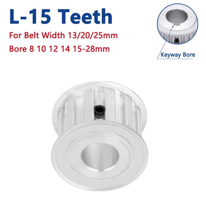15 Zähne L Zahnriemenscheibe 15T Aluminium Synchronrad für Riemen 