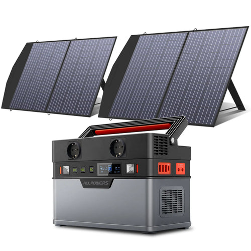 ALLPOWES Portable Power Station, 700W Outdoor Solar Generator