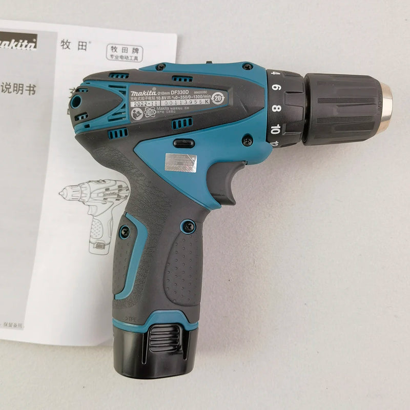 Makita Cordless Screwdriver DF330D – Handheld Driver Drill with Two-Speed Adjustment