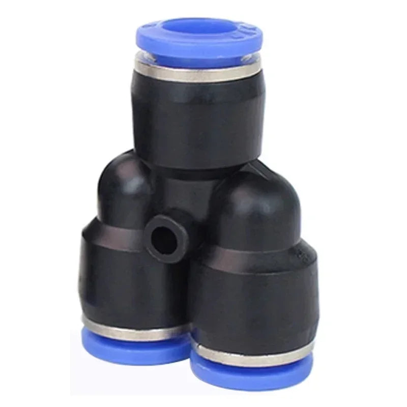 PY Series Pneumatic Y-Type 3-Way Quick Connector 4–14mm | Push-In Air Pipe Fitting (50–1000 PCS)