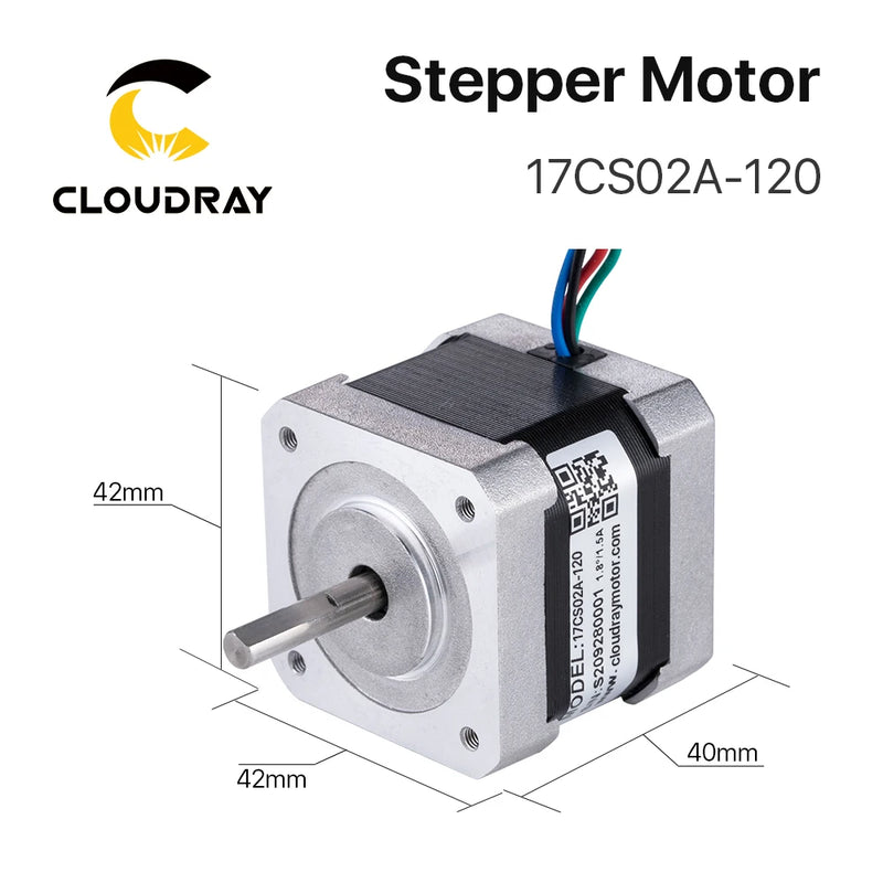 Motor paso a paso Cloudray Nema17 bifásico 0,2 Nm 1,2 A 40 mm 4 conductores para 3D 