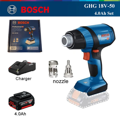 Bosch GHG 18V-50 Professional Cordless Heat Gun – 300-500°C Heavy-Duty Rechargeable Hot Air Gun