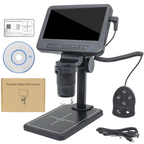 1000X Electronic USB Digital Microscope with 5-Inch LCD Display, WiFi, and Zoom - Portable for PCB Inspection and Watch Repair