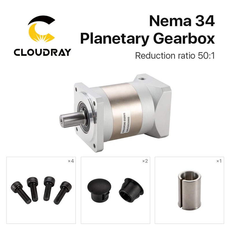 Reductor de velocidad del motor de caja de cambios planetaria Cloudray Nema34 Ratio 50:1 con 
