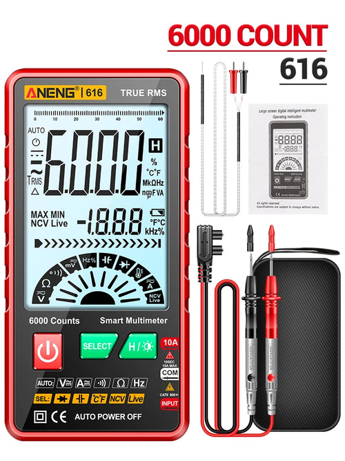 Digital Multimeter - 6000 Counts Ultra-Thin Intelligent AC/DC Multimeter