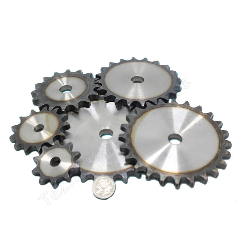 Cadena de rodillos de acero A3, piñón plano de transmisión de cadena de 10A, 10-21 dientes, 1 ud. 