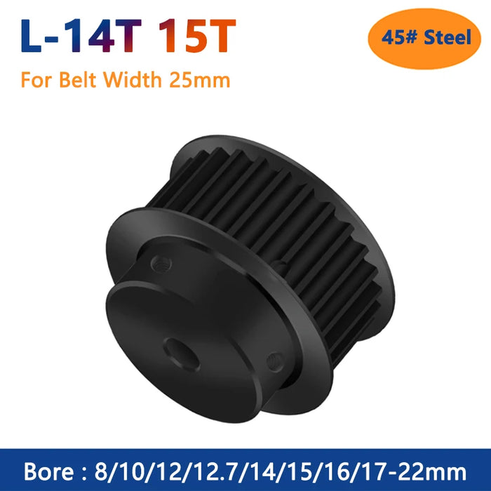 14/15 Teeth L Timing Pulley Synchronous Wheel - 45# Steel