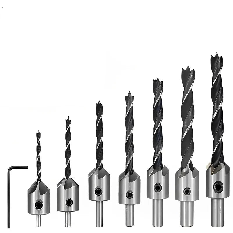 Countersink Drill Bit Set – Reamer, Woodworking Chamfer, and Counterbore Pilot