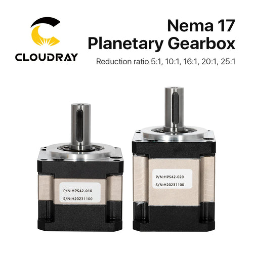 Cloudray Nema 17 Planetary Gearbox - Speed Reducer with Ratios 5:1, 10:1, 16:1, 20:1, 25:1