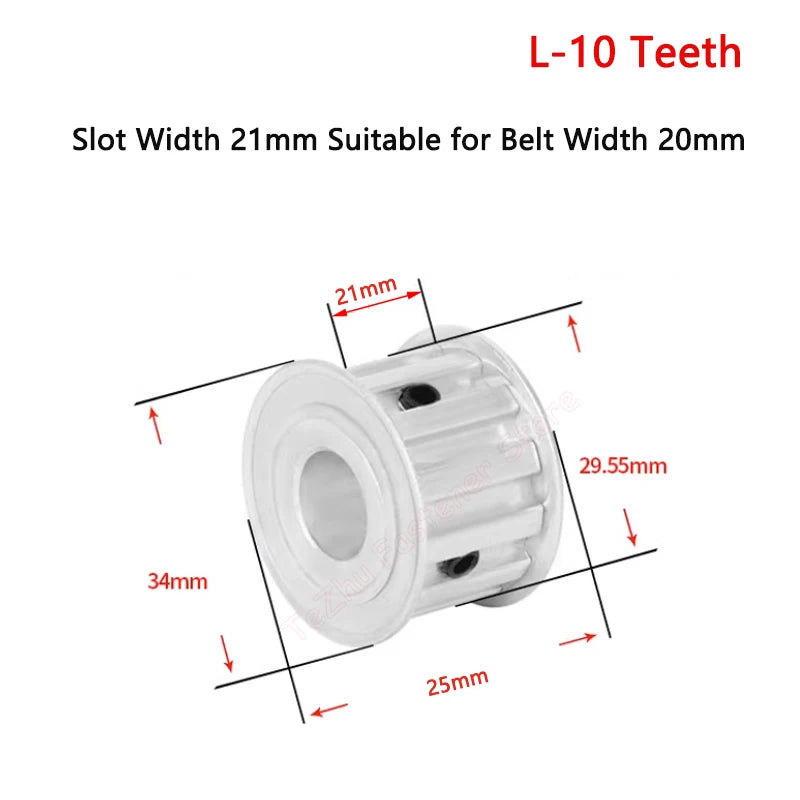 L Timing Pulley Synchronous Wheel - 10 Teeth Aluminium 10T for Belt